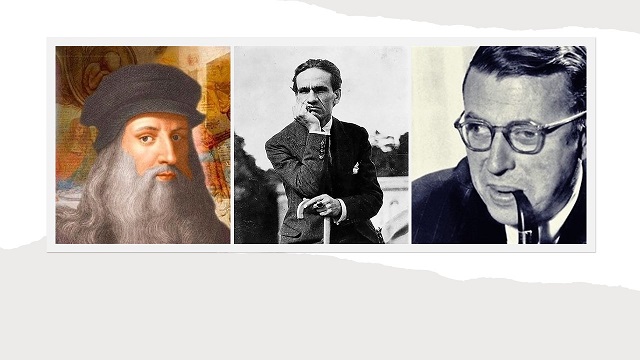 15 de Abril: El nacimiento de Leonardo Da Vinci (1452) marca la efeméride del Día Mundial del Arte. Es también el día que el poeta peruano César Vallejo recordaba como el de su propia muerte (1938) y ese día, igualmente en París, pero en 1980, moría el filósofo y escritor Jean Paul Sartre
