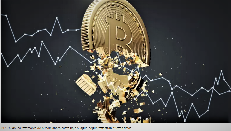 El 40% de los inversores de bitcoin ahora están bajo el agua, según muestran nuevos datos
