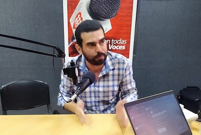 Gustavo Martínez, dirigente de Marea Socialista, en entrevista radial por Fe y Alegría