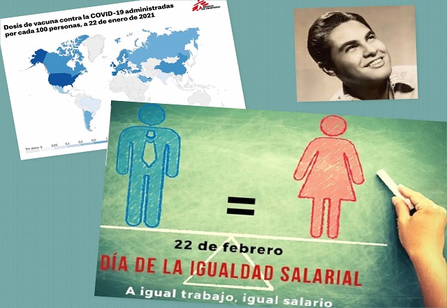 En las efemérides de hoy resaltamos la denuncia hecha por la OMS en 2021 respecto a algunos países ricos que estaban "socabando el reparto de vacunas Covid-19", el Día (Europeo) de la Igualdad Salarial (en términos de género) y el nacimiento del gran tenor y cantautor venezolano Alfredo Sadell (1930)