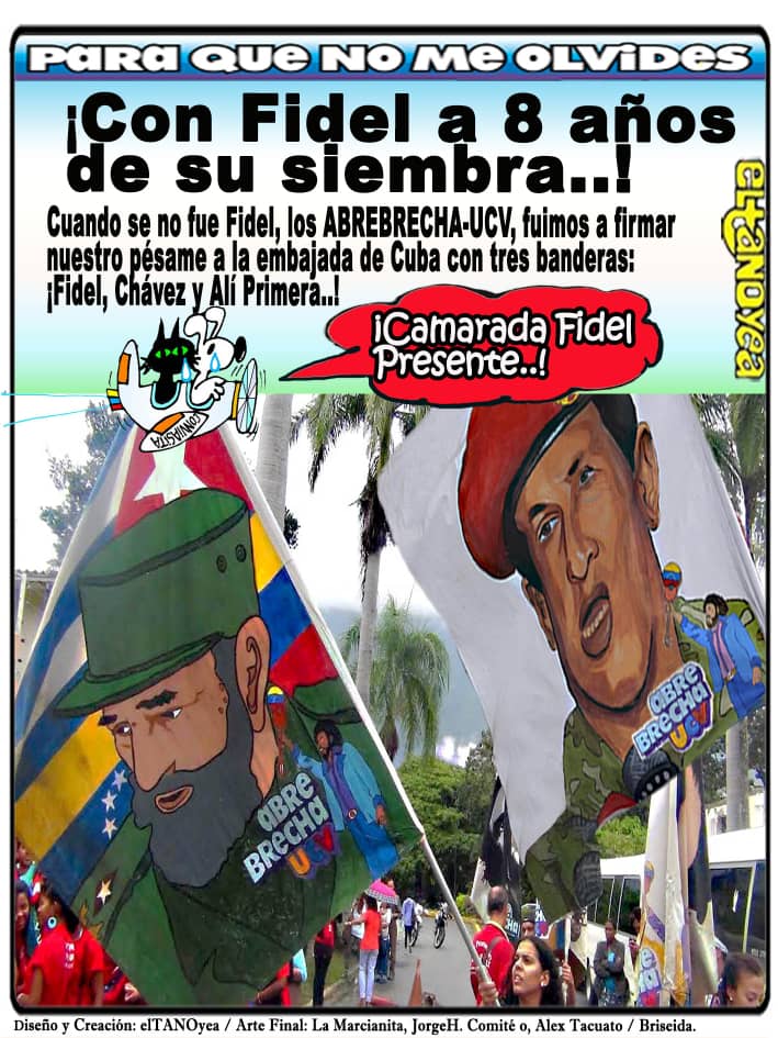 Afiche de El Tano Yea a 8 años de la siembra de Fidel Castro