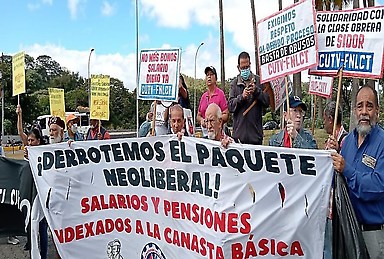Protesta por mejoras salariales