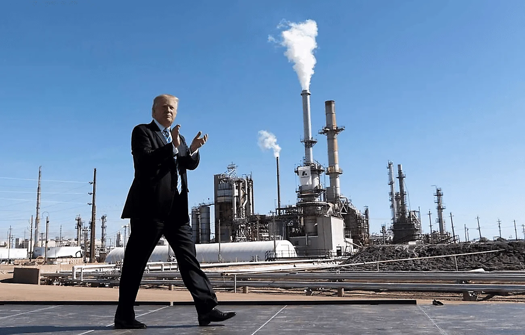 Donald Trump en la refinería Andeavor (Dakota del Norte) en 2017
