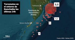 El epicentro fue en la península de Kamchatka , Rusia