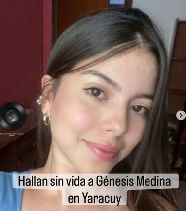 Génesis Medina la joven asesinada en Yaracuy