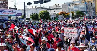 Protestas en Lima en apoyo a Pedro Castillo